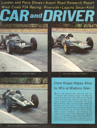 CAR & DRIVER 1963 JAN - AVANTI, MUSTANG, GRANDS PRIX